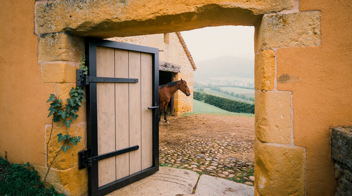 Entrée, Les Écuries du LungTa, centre équestre à Châtonnay