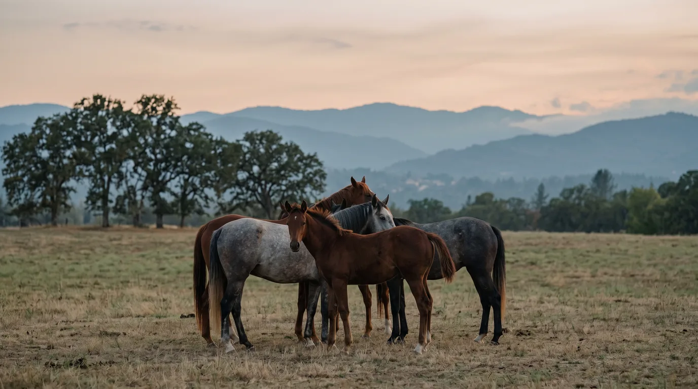 Chevaux en liberté, Les Écuries du LungTa, Isère